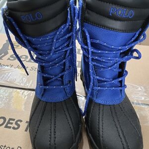 Ralph Lauren Blue Textured Boots